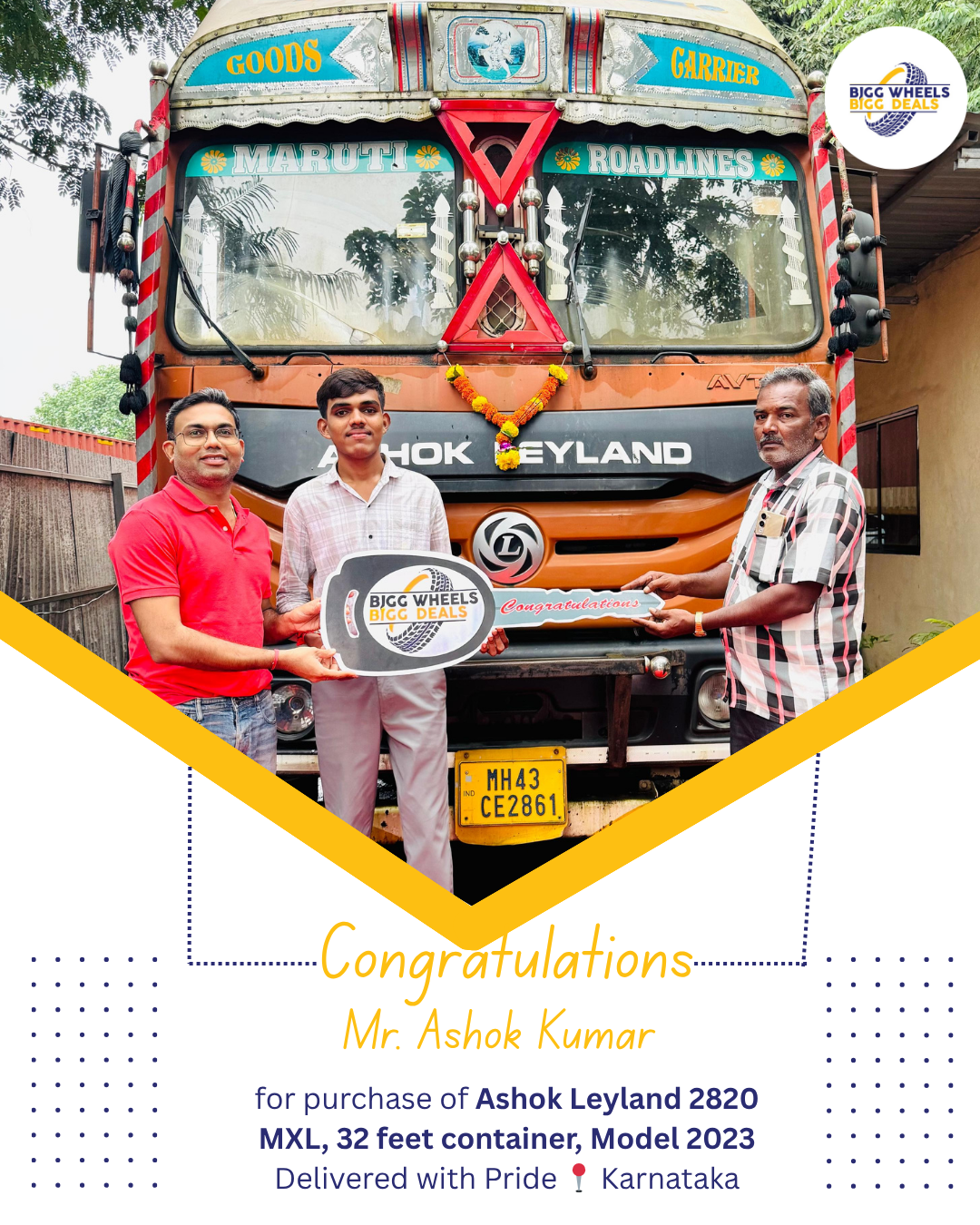 Delivery Ashok Leyland 2820 MXL